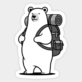 Adventurous Polar Bear Explorer Sticker